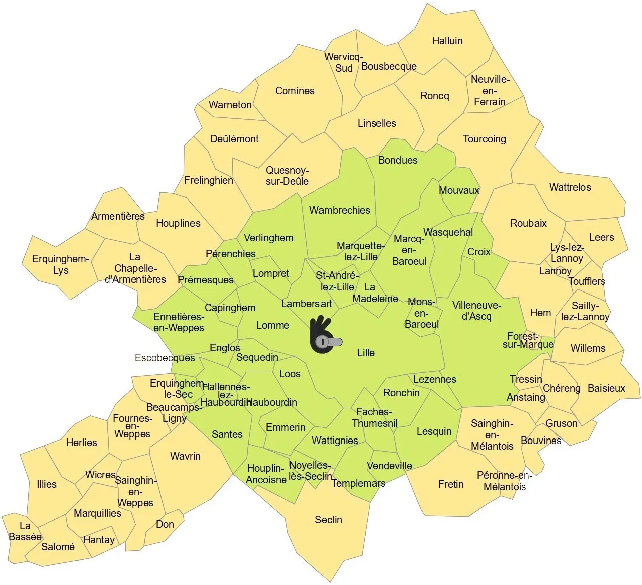 Zone d'intervention dans la métropole lilloise
